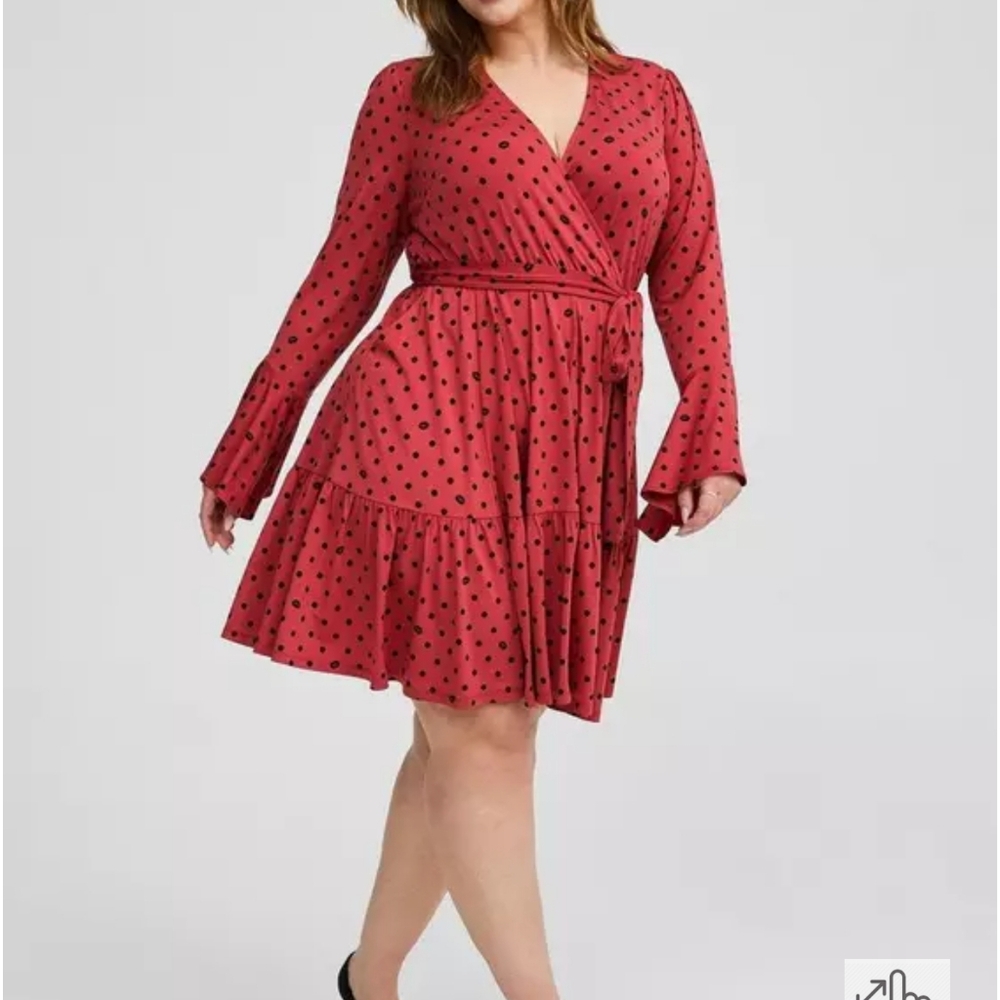 Torrid Size 1 Marilyn Monroe Polka Dot Wrap Dress New